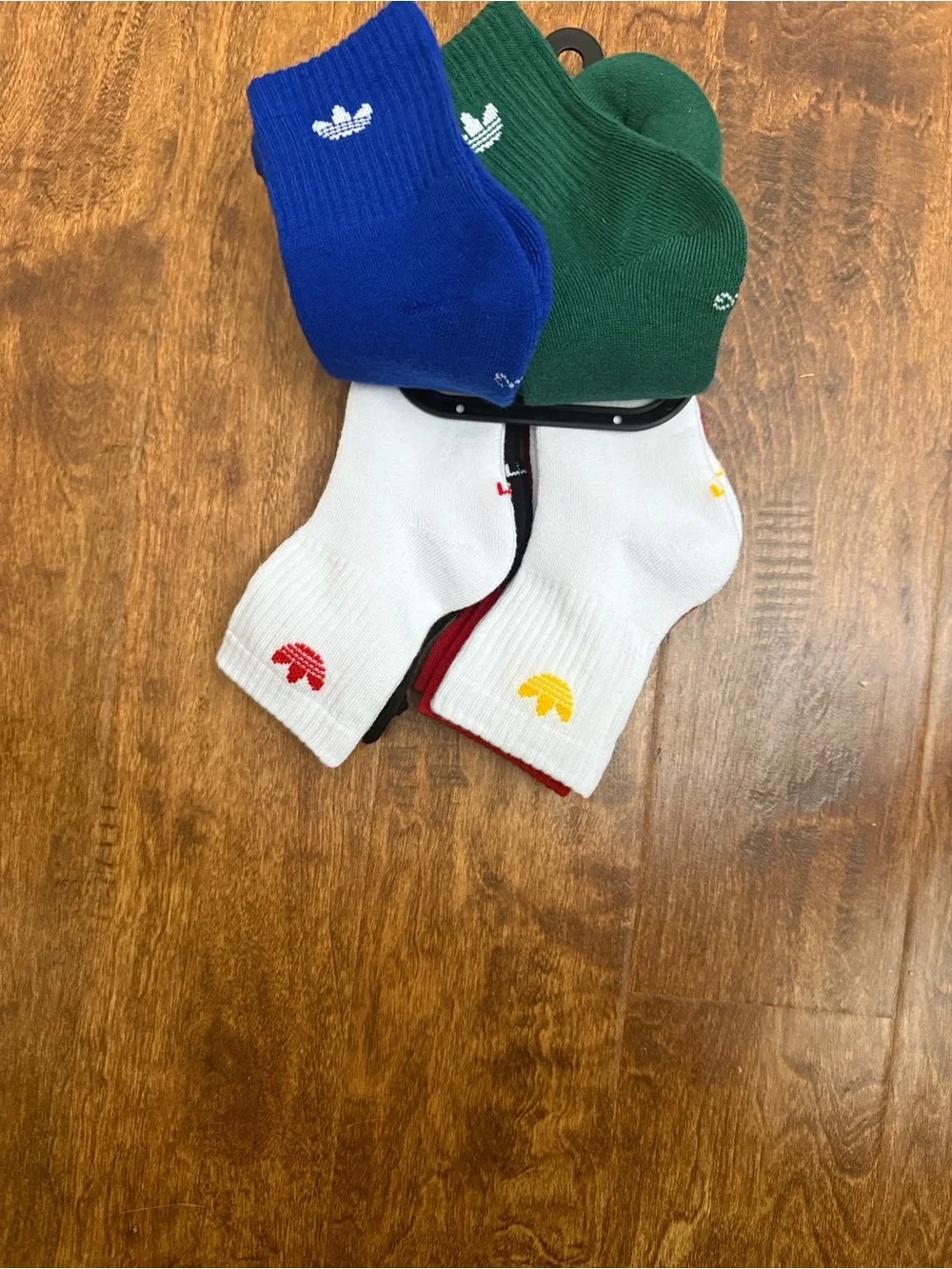 adidas 6-Pack Crew Athletic Socks - Red, Black & Multicolor